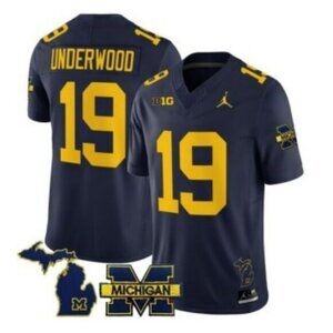 Mens Youths Kids Bryce Underwood Navy Stitched Jersey Vapor